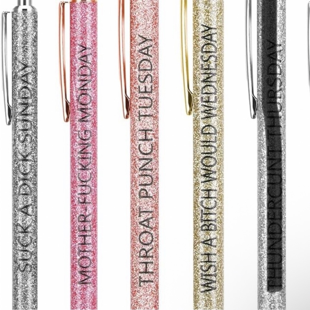 7 Swear Days of The Week Glitter Pens NEW - Picture 5 of 6